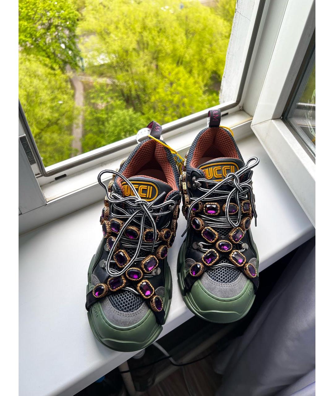 GUCCI Мульти кожаные кроссовки, фото 2