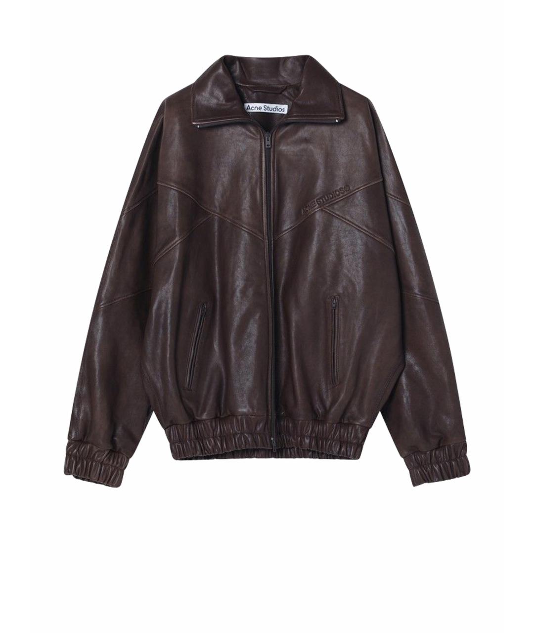 ACNE STUDIOS Коричневая кожаная куртка, фото 1