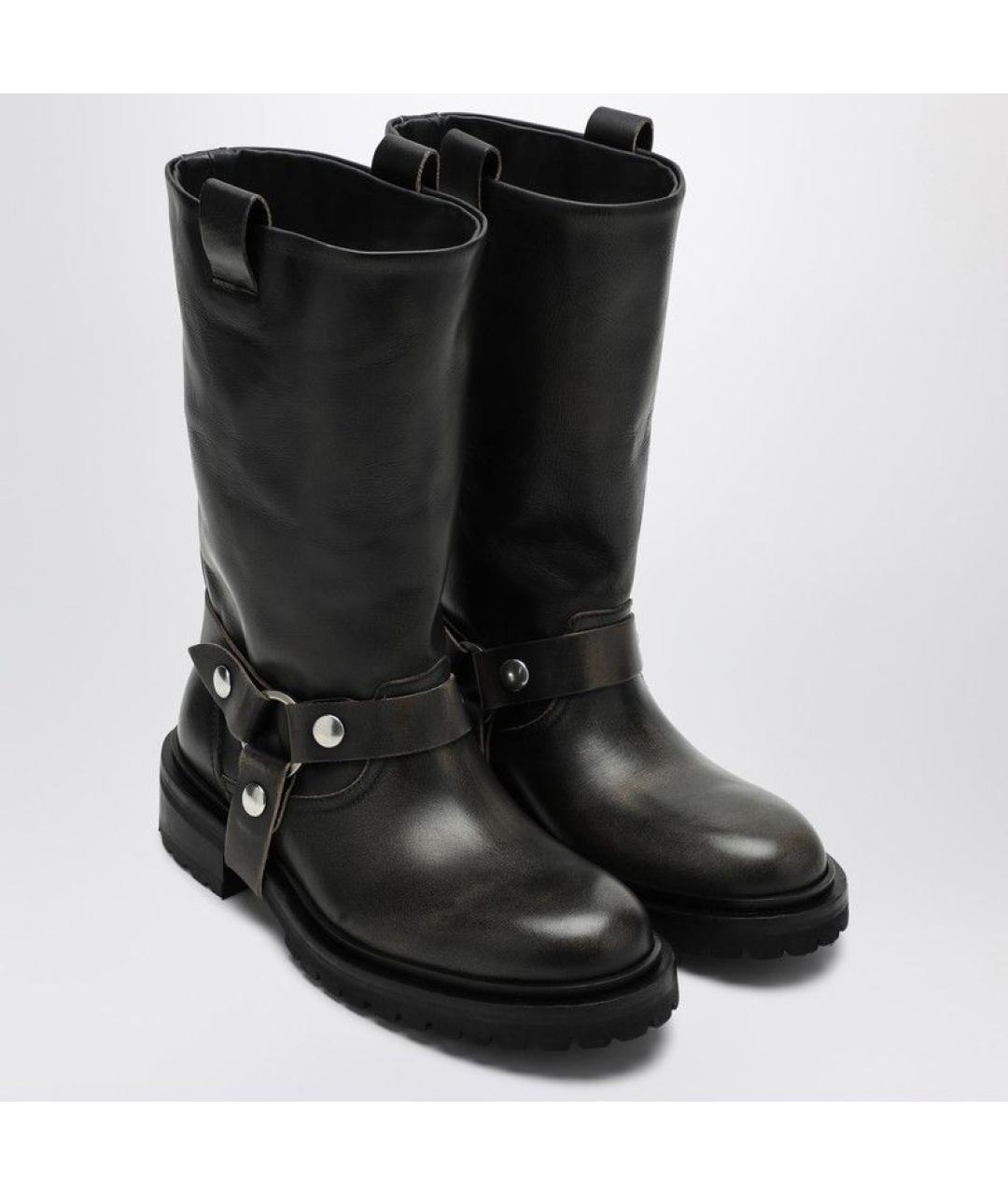 GOLDEN GOOSE DELUXE BRAND Черные кожаные сапоги, фото 2