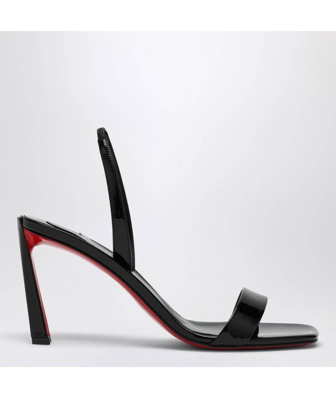 CHRISTIAN LOUBOUTIN Черные кожаные босоножки, фото 3