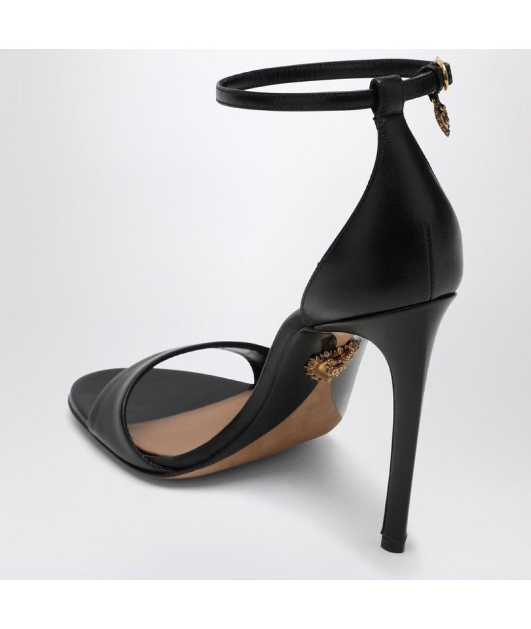 DOLCE&GABBANA Черные кожаные босоножки, фото 3