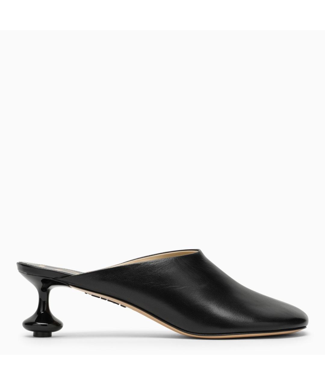 LOEWE Черные кожаные мюли, фото 6
