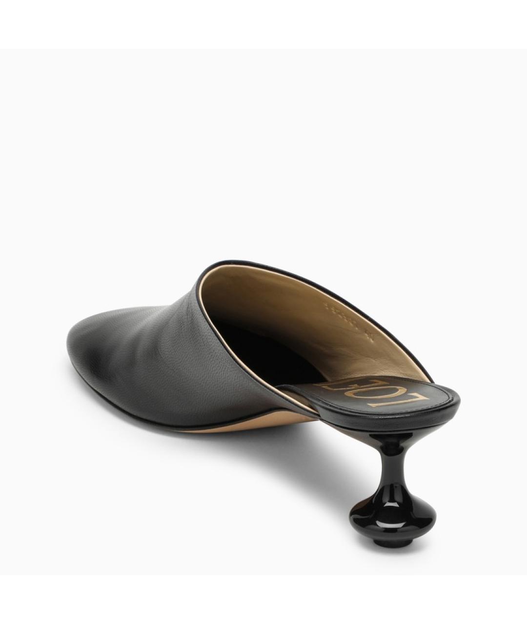 LOEWE Черные кожаные мюли, фото 4