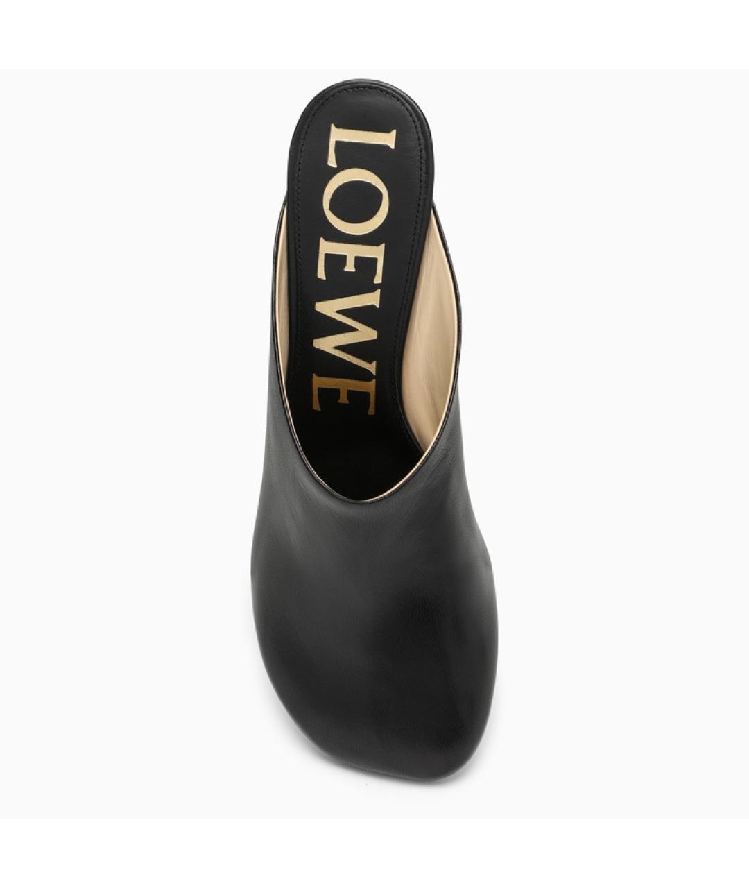 LOEWE Черные кожаные мюли, фото 3