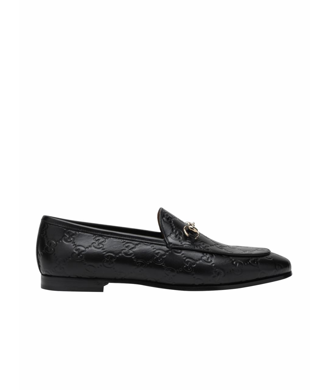 GUCCI Черные кожаные лоферы, фото 1