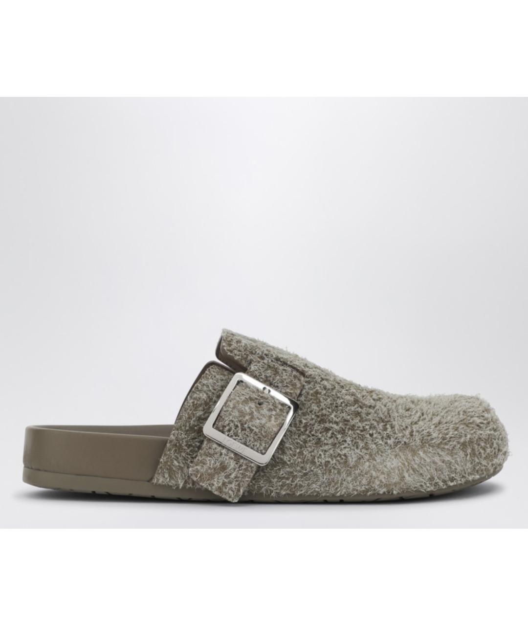 LOEWE Зеленые кожаные сабо, фото 4