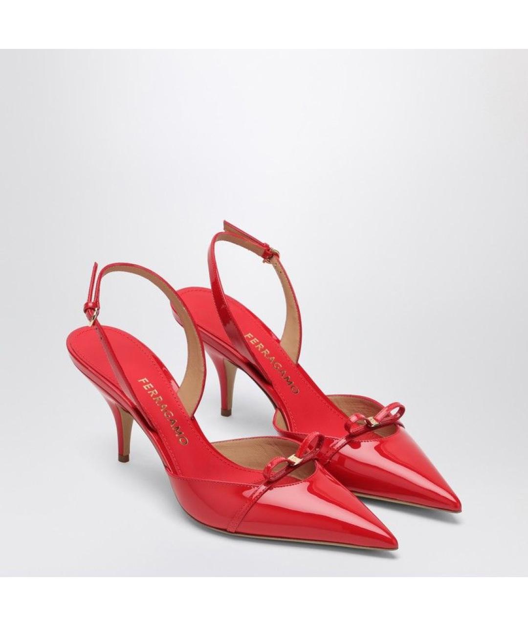 FERRAGAMO Красные кожаные туфли, фото 2