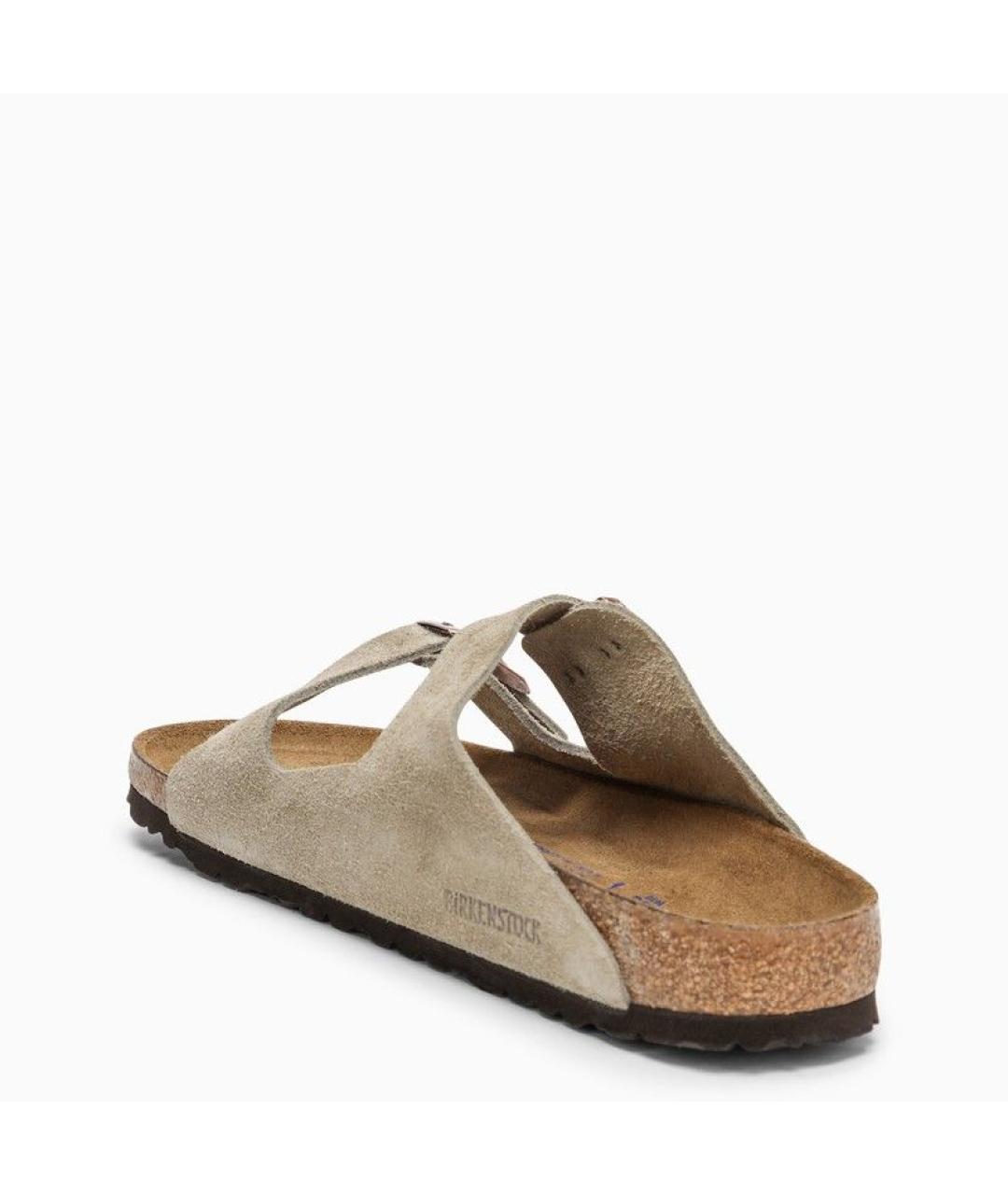 BIRKENSTOCK Бежевые замшевые сандалии, фото 4