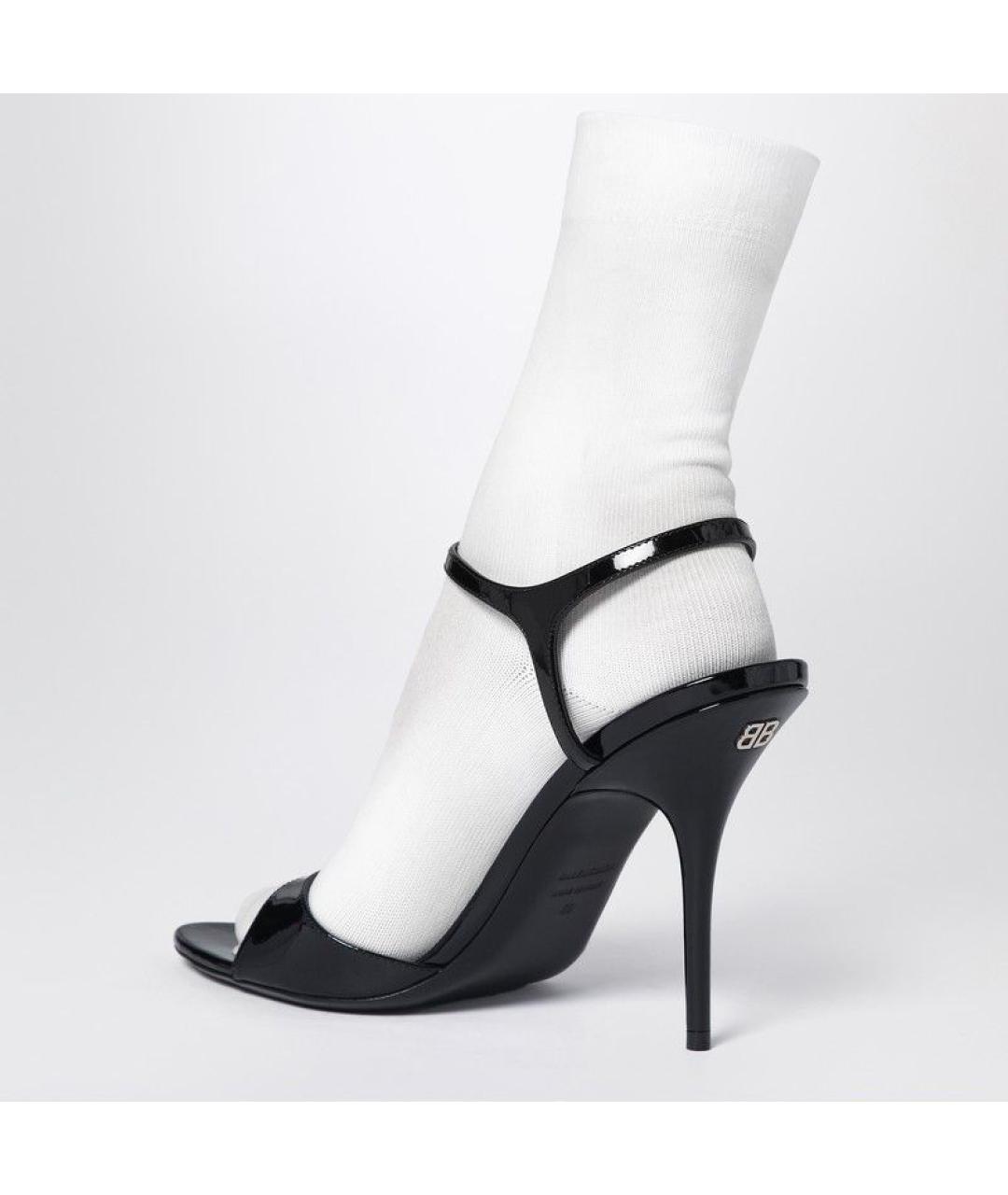 BALENCIAGA Черные кожаные босоножки, фото 3