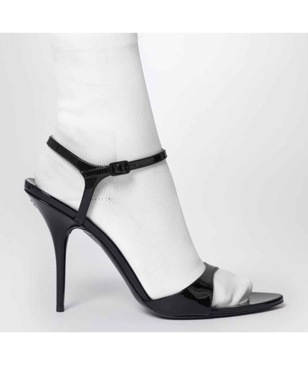 BALENCIAGA Черные кожаные босоножки, фото 4