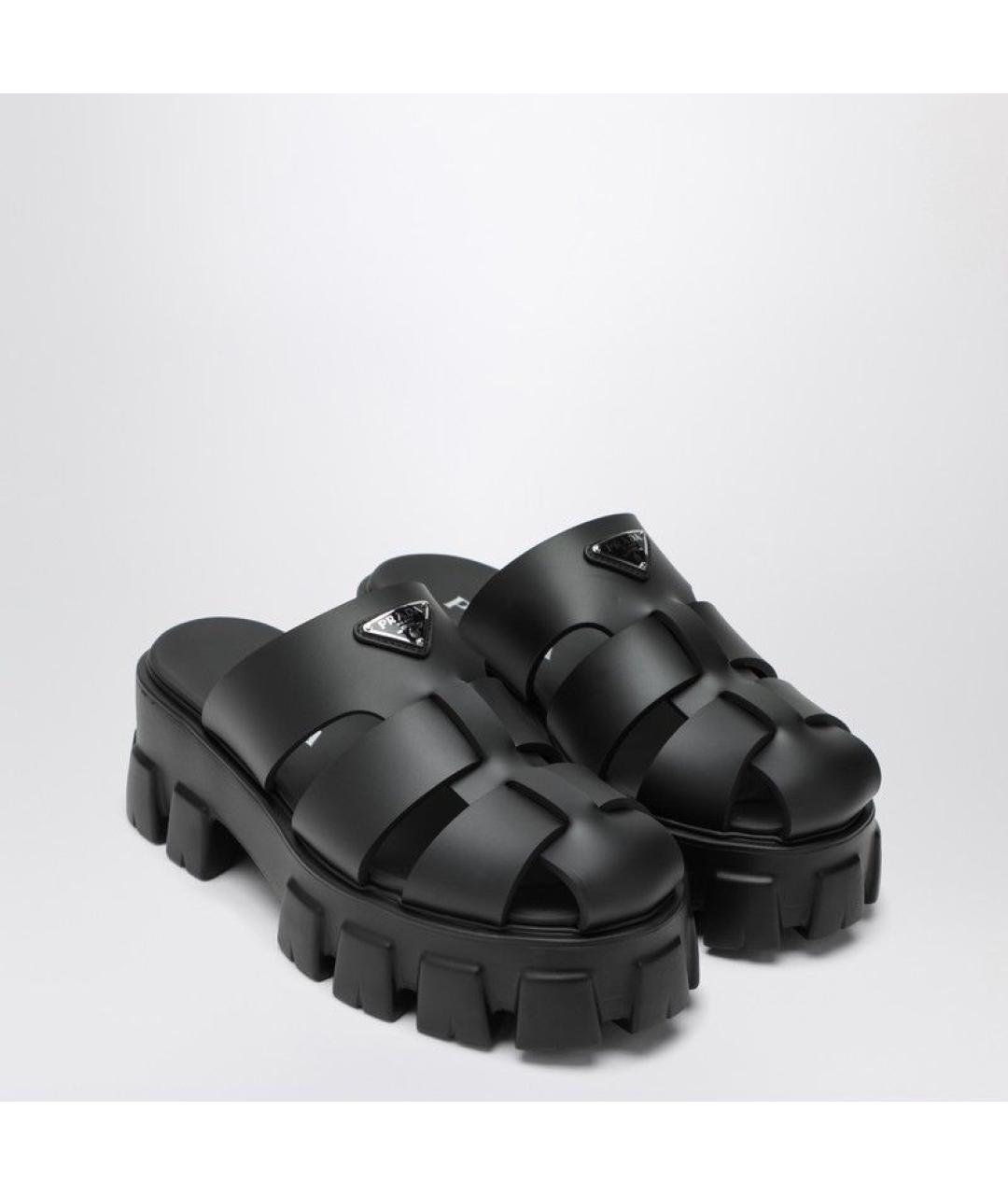 PRADA Черные сабо, фото 2