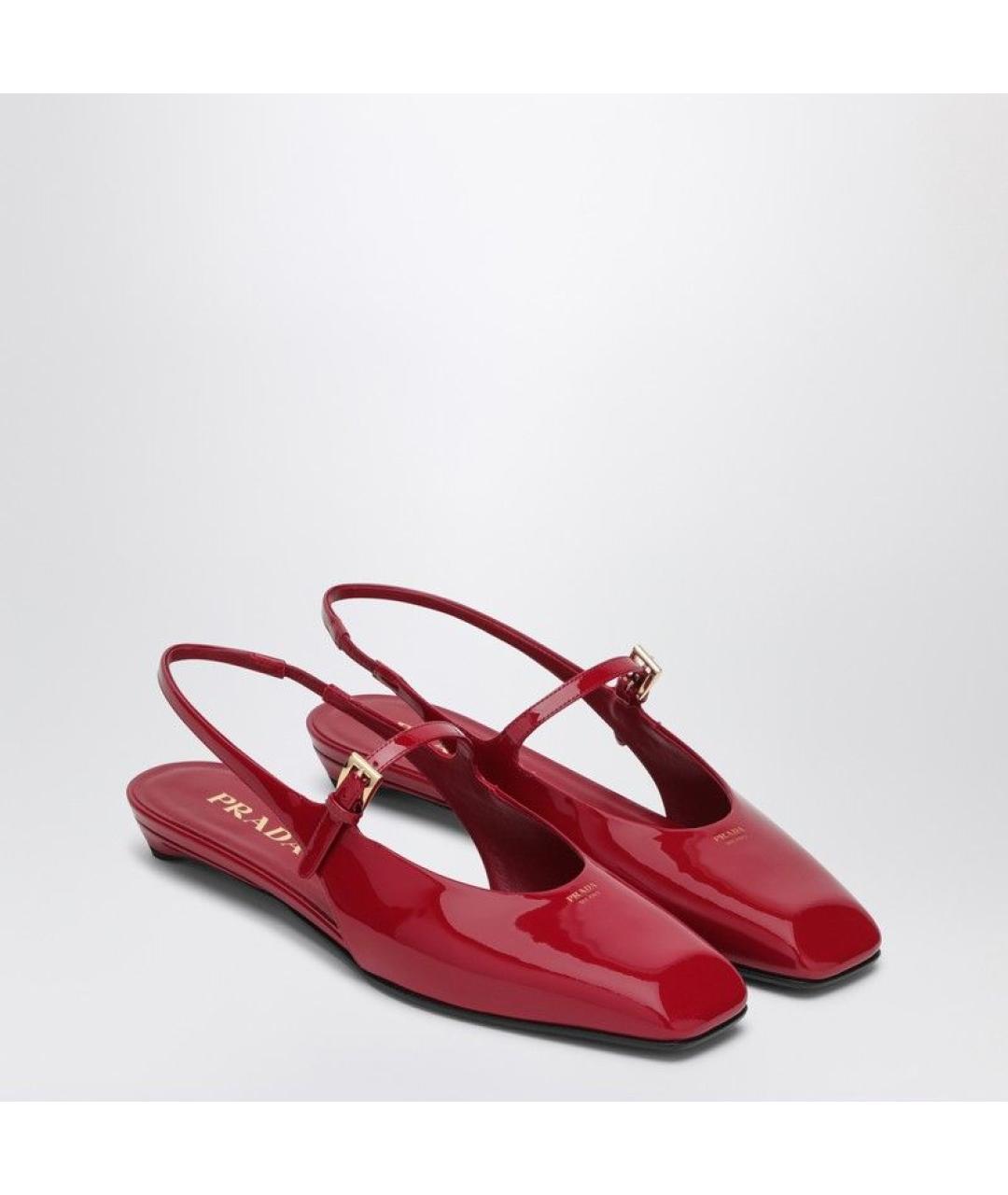 PRADA Красные кожаные туфли, фото 2