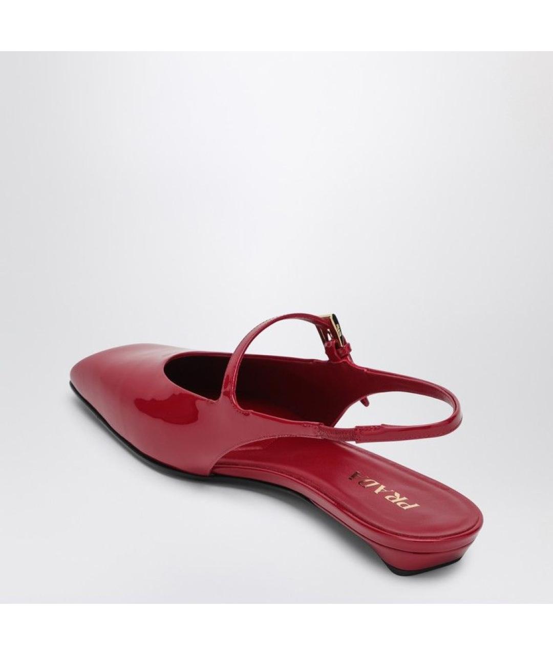 PRADA Красные кожаные туфли, фото 3
