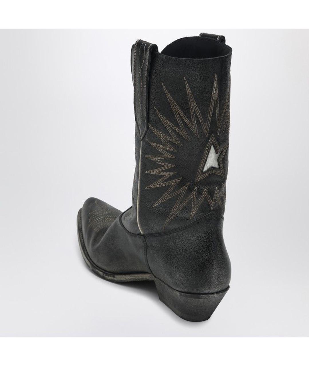 GOLDEN GOOSE DELUXE BRAND Черные кожаные сапоги, фото 3
