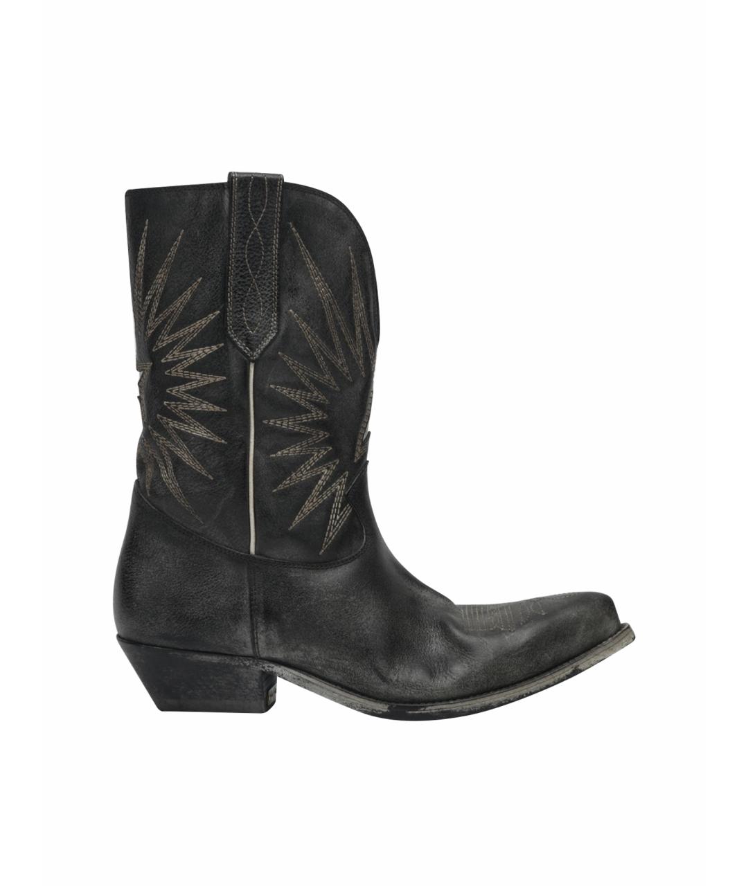 GOLDEN GOOSE DELUXE BRAND Черные кожаные сапоги, фото 1