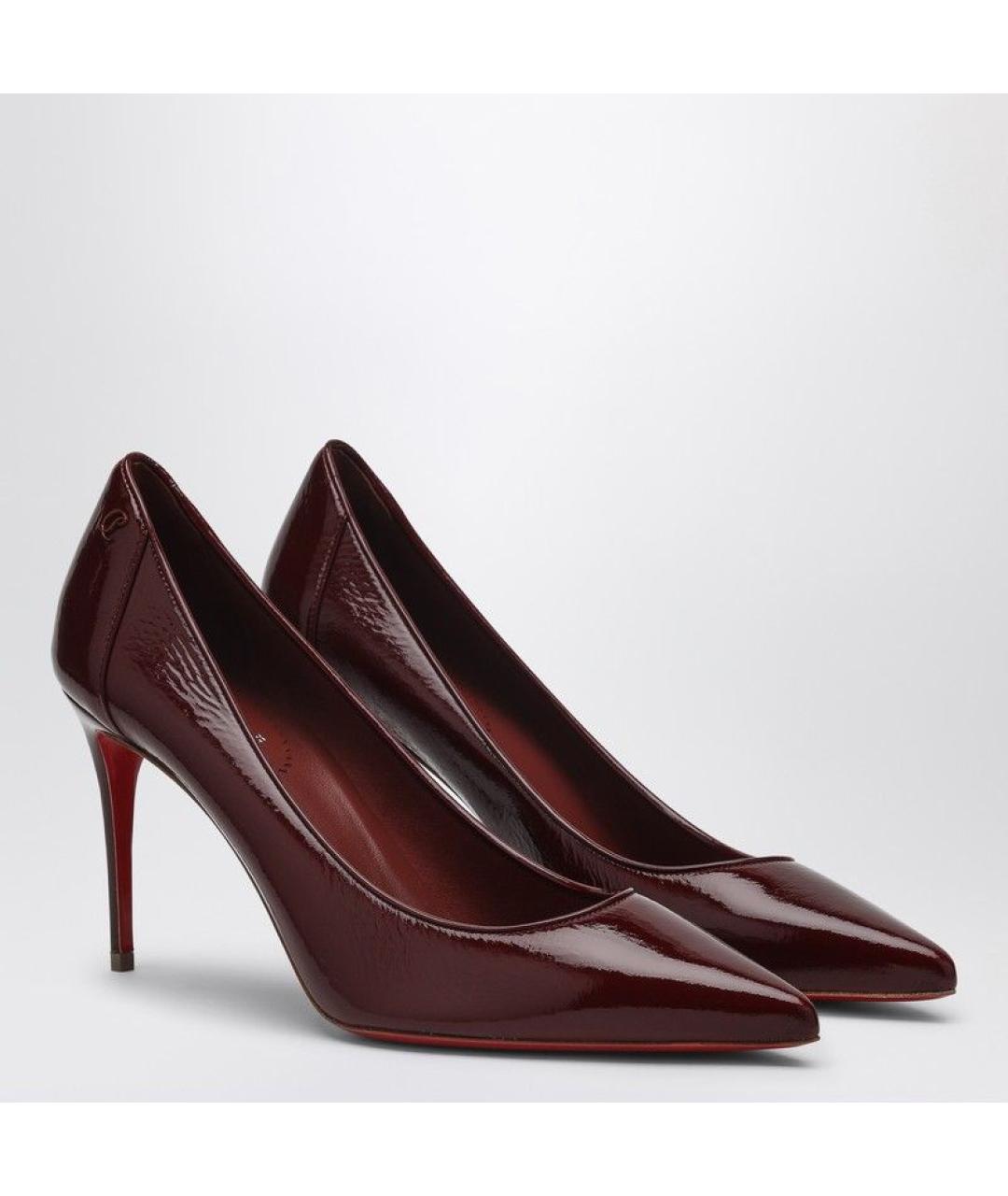 CHRISTIAN LOUBOUTIN Коричневые кожаные туфли, фото 2