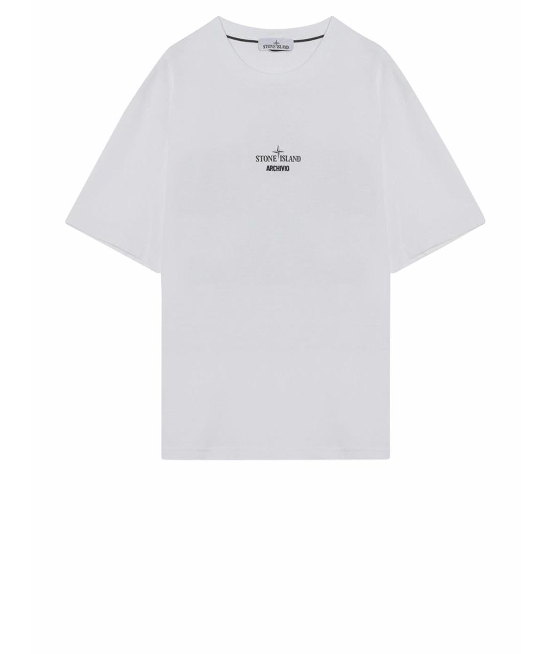 STONE ISLAND Белая хлопковая футболка, фото 1