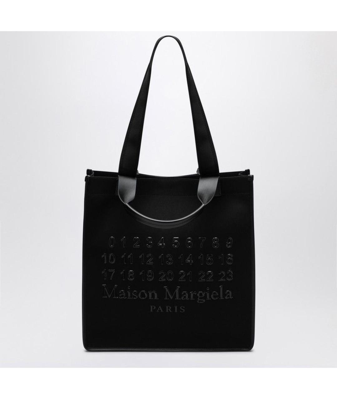 MAISON MARGIELA Черная синтетическая сумка тоут, фото 3