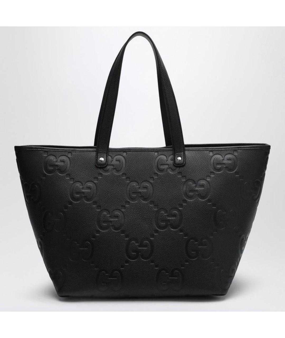 GUCCI Черная кожаная сумка тоут, фото 2