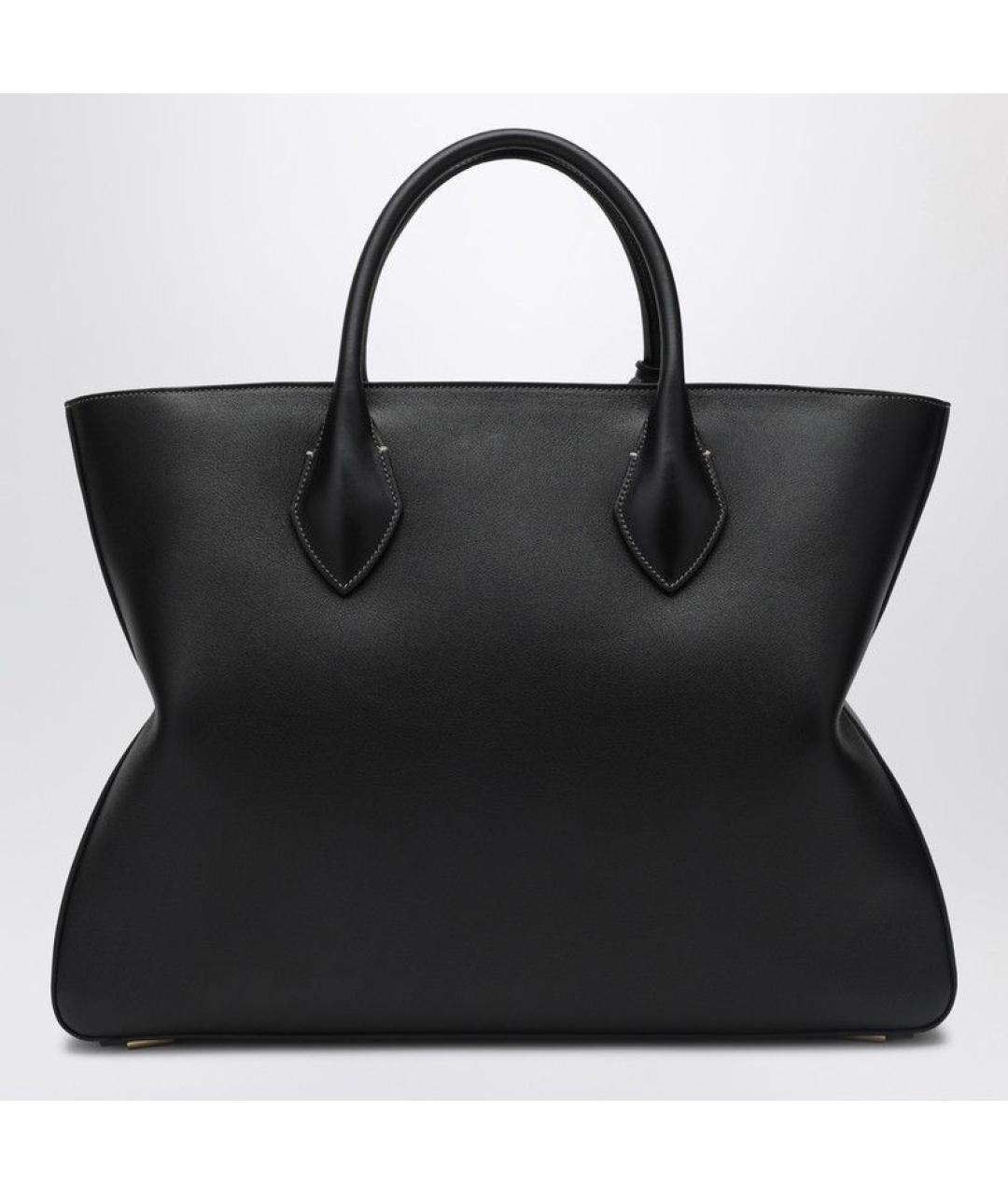 FERRAGAMO Черная кожаная сумка тоут, фото 2