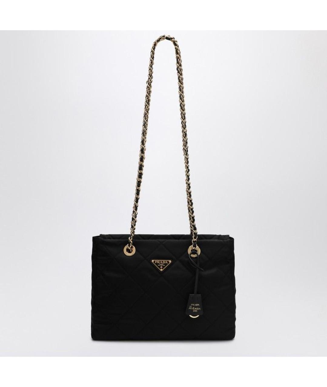 PRADA Черная синтетическая сумка тоут, фото 3