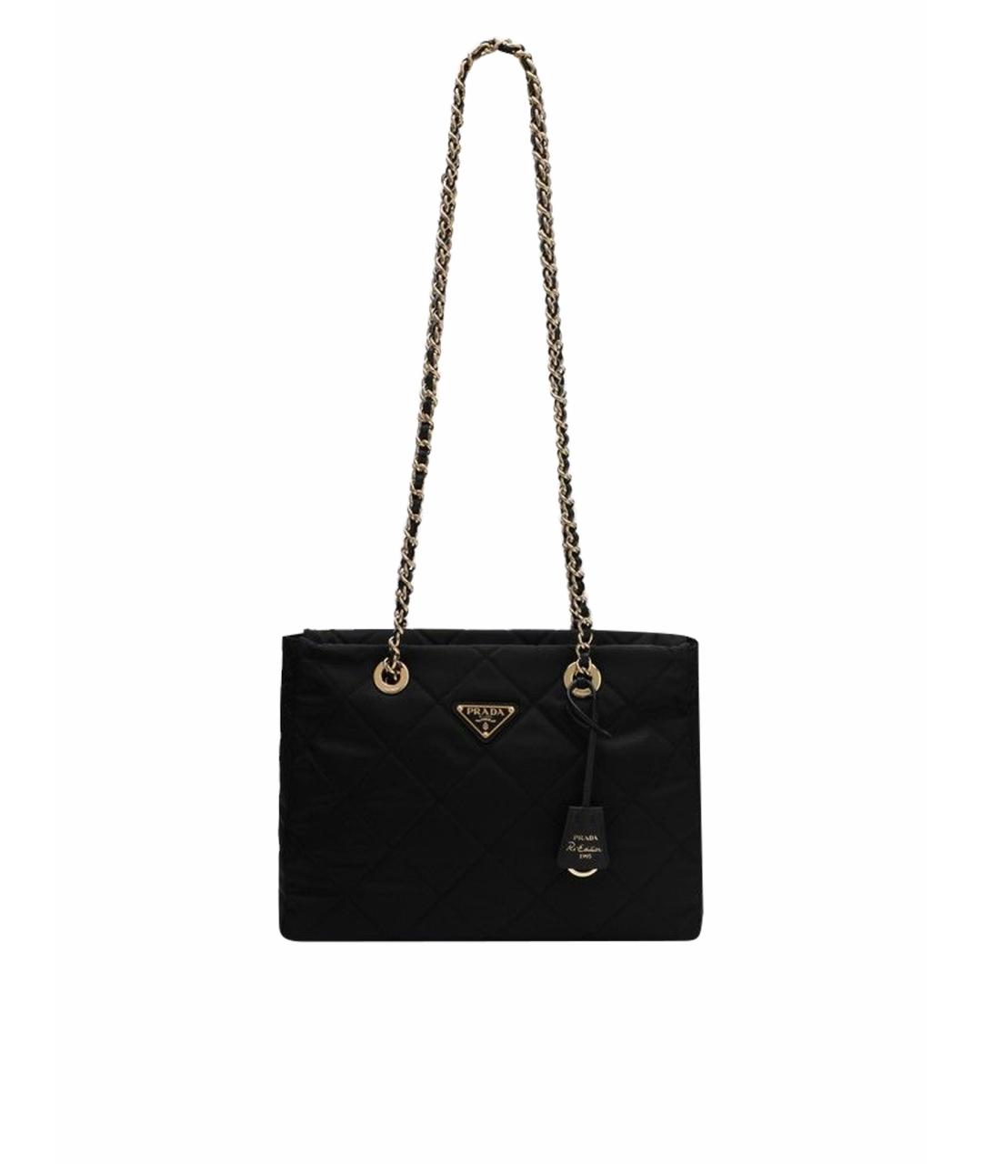 PRADA Черная синтетическая сумка тоут, фото 1