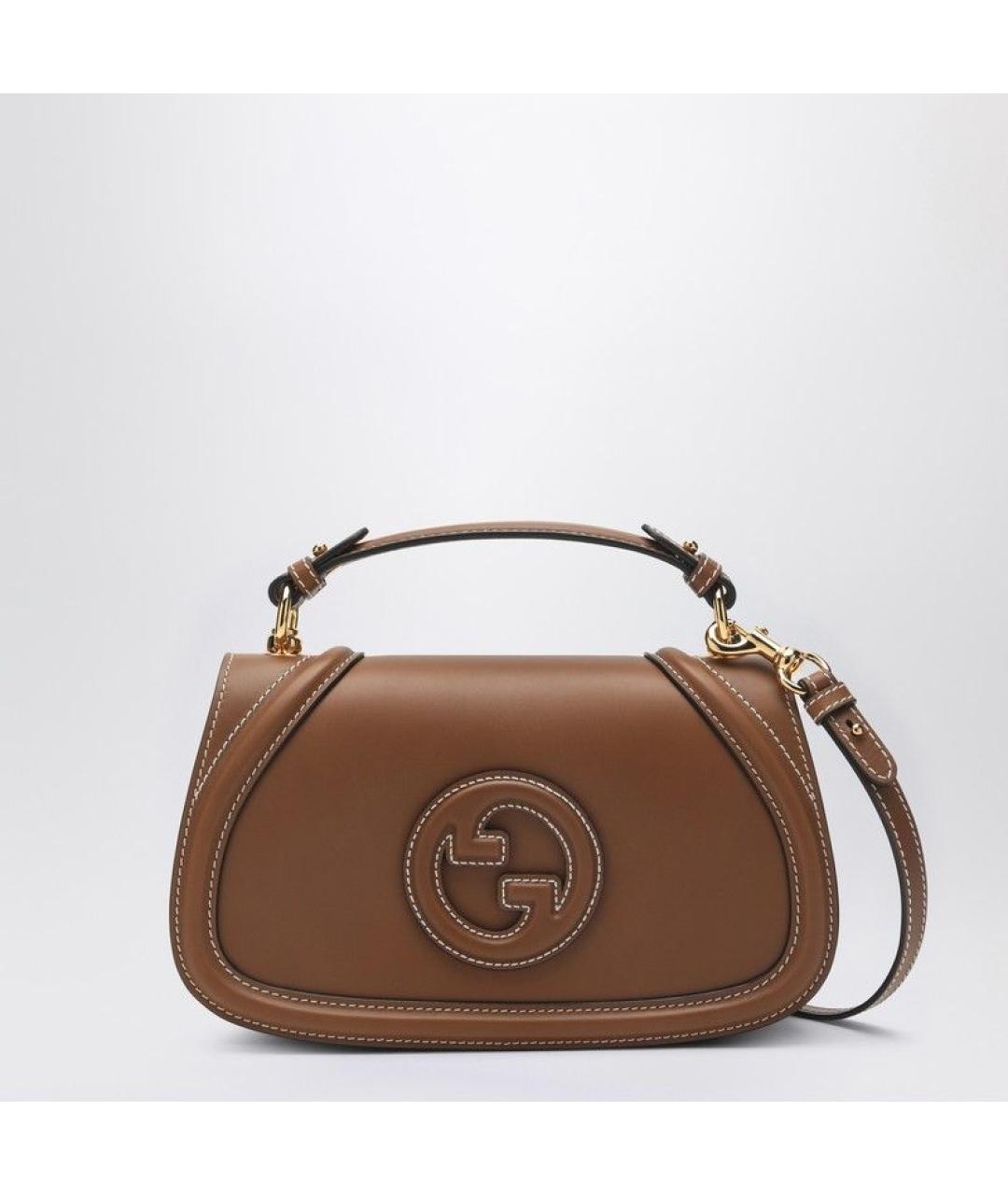 GUCCI Коричневая кожаная сумка через плечо, фото 3