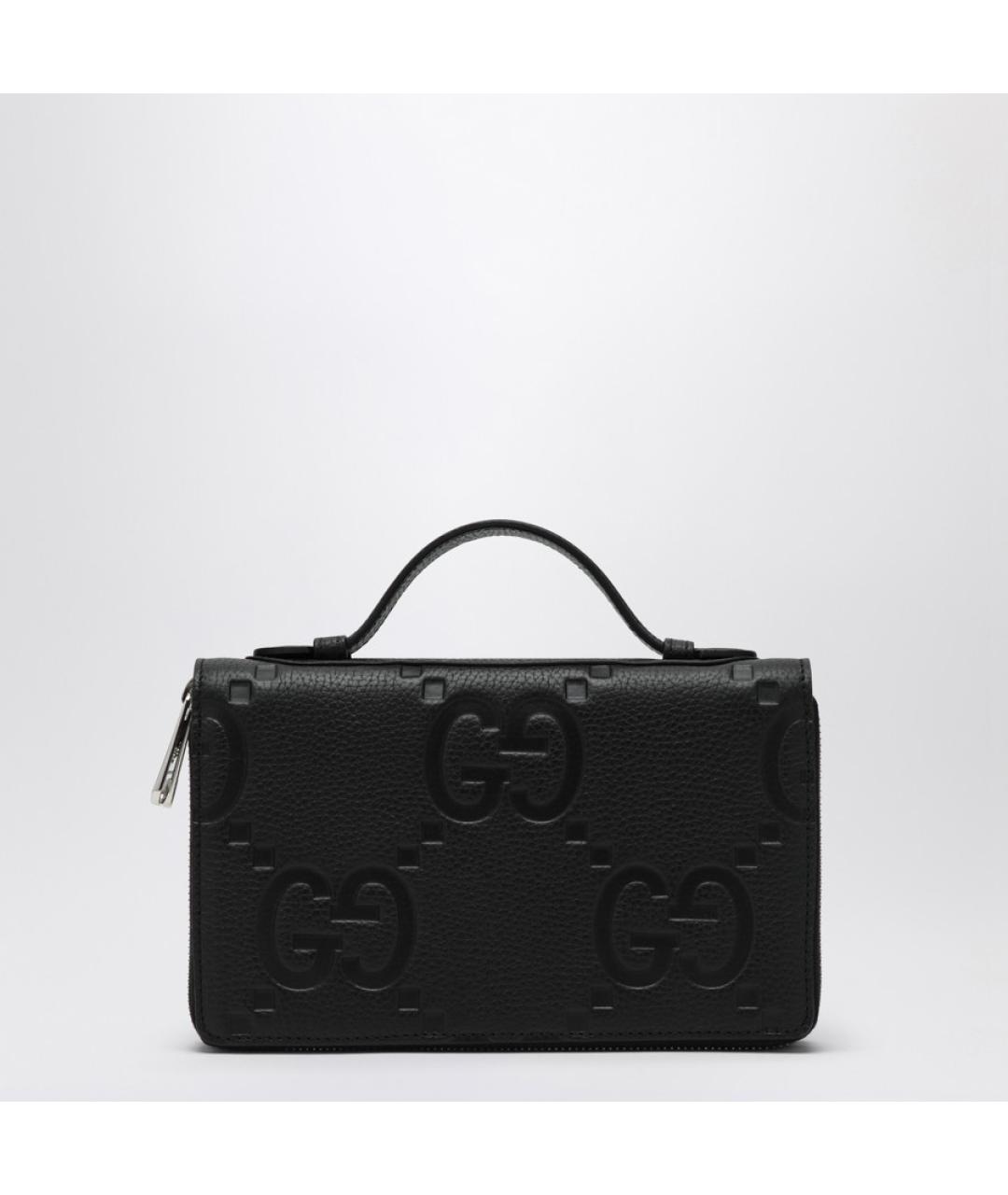 GUCCI Черная кожаная барсетка, фото 5