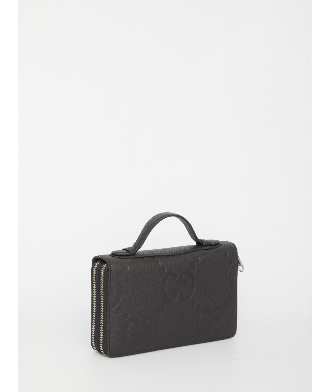 GUCCI Черная кожаная барсетка, фото 2