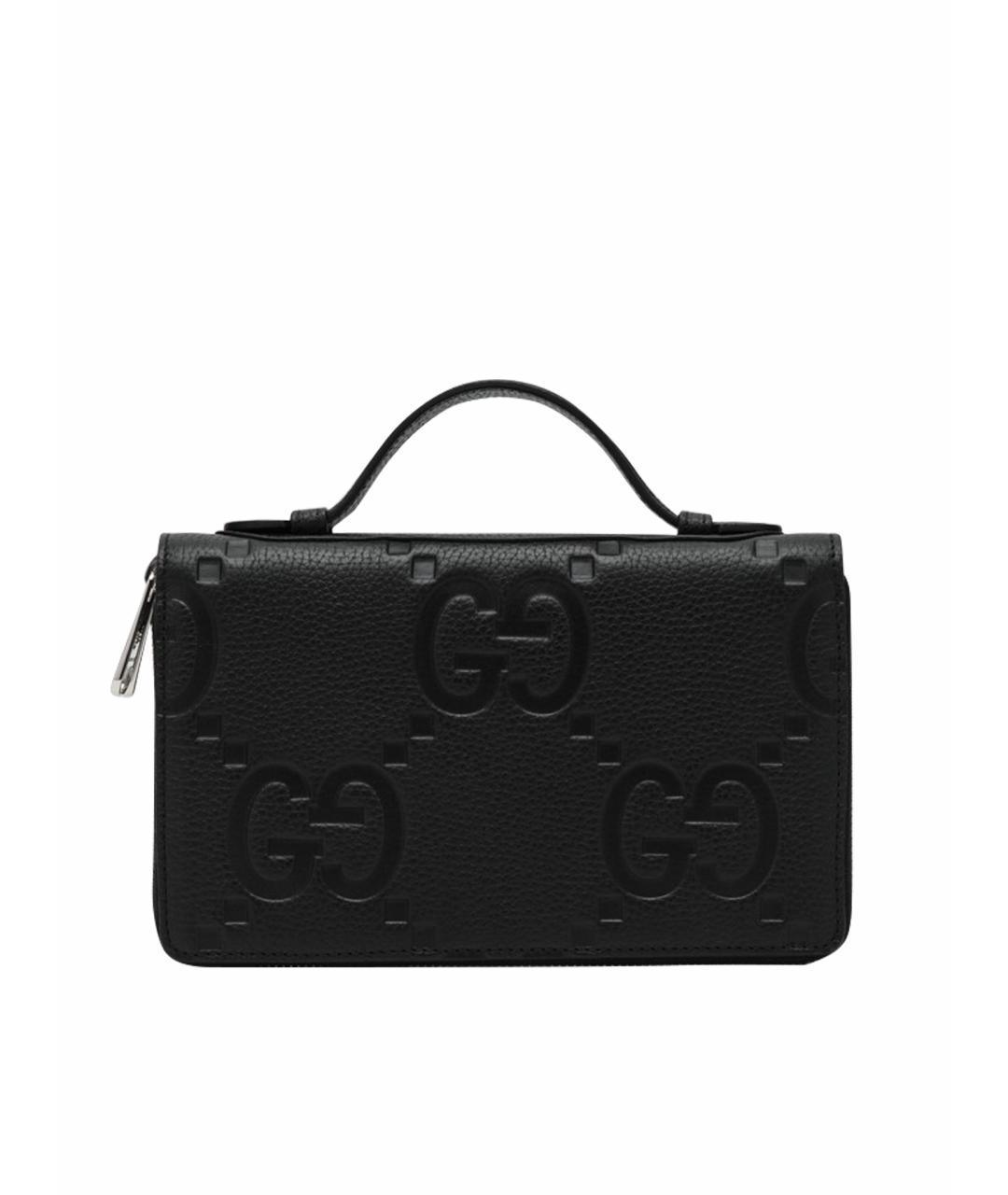 GUCCI Черная кожаная барсетка, фото 1