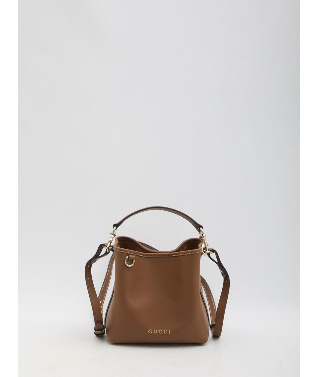 GUCCI Коричневая кожаная сумка через плечо, фото 2