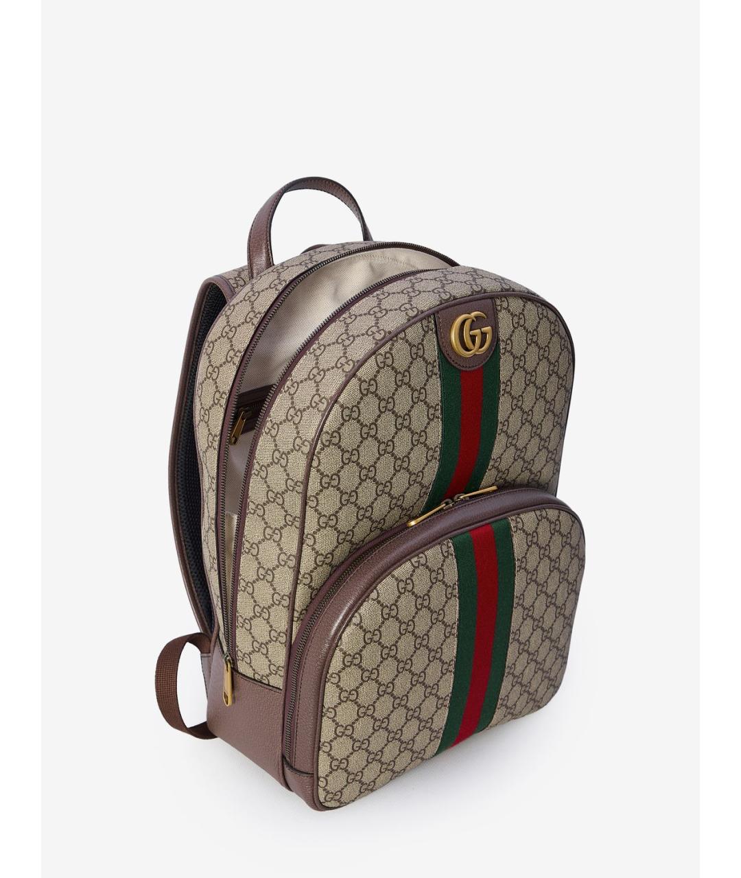 GUCCI Коричневый тканевый рюкзак, фото 3