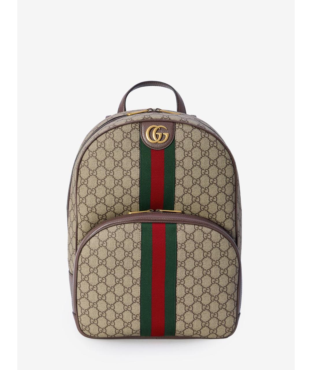 GUCCI Коричневый тканевый рюкзак, фото 5