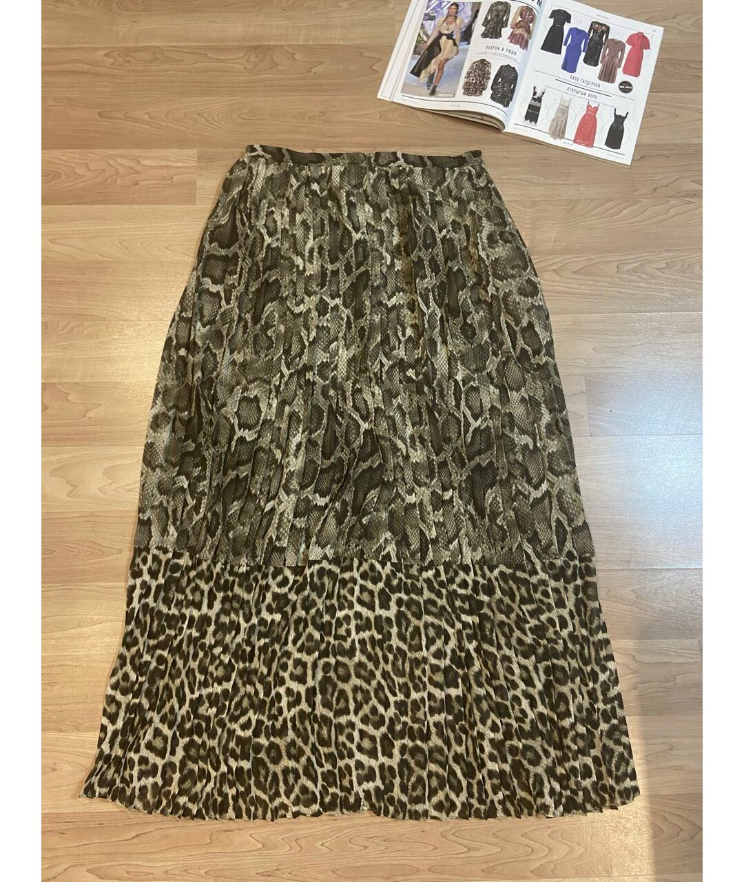 MICHAEL KORS Хаки полиэстеровая юбка макси, фото 9