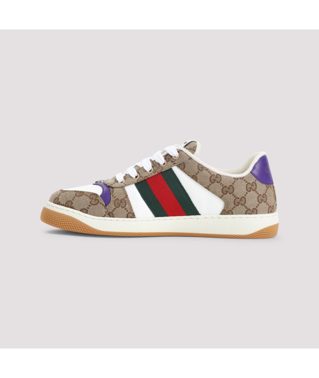 GUCCI Коричневые синтетические низкие кроссовки / кеды, фото 3