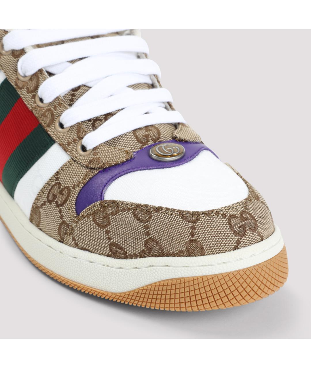 GUCCI Коричневые синтетические низкие кроссовки / кеды, фото 5