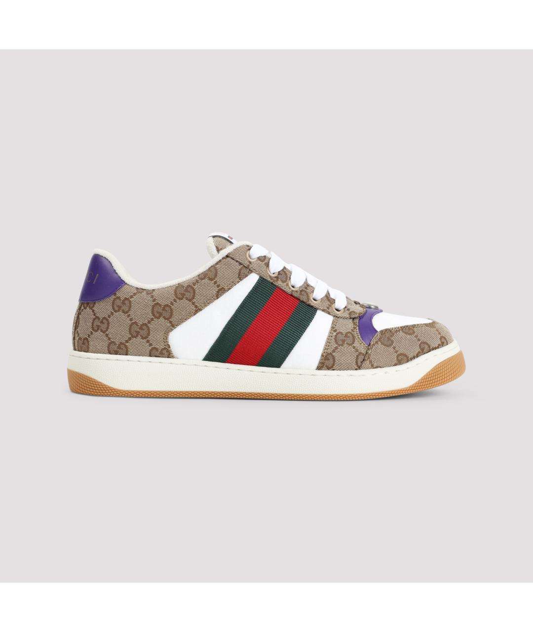 GUCCI Коричневые синтетические низкие кроссовки / кеды, фото 2