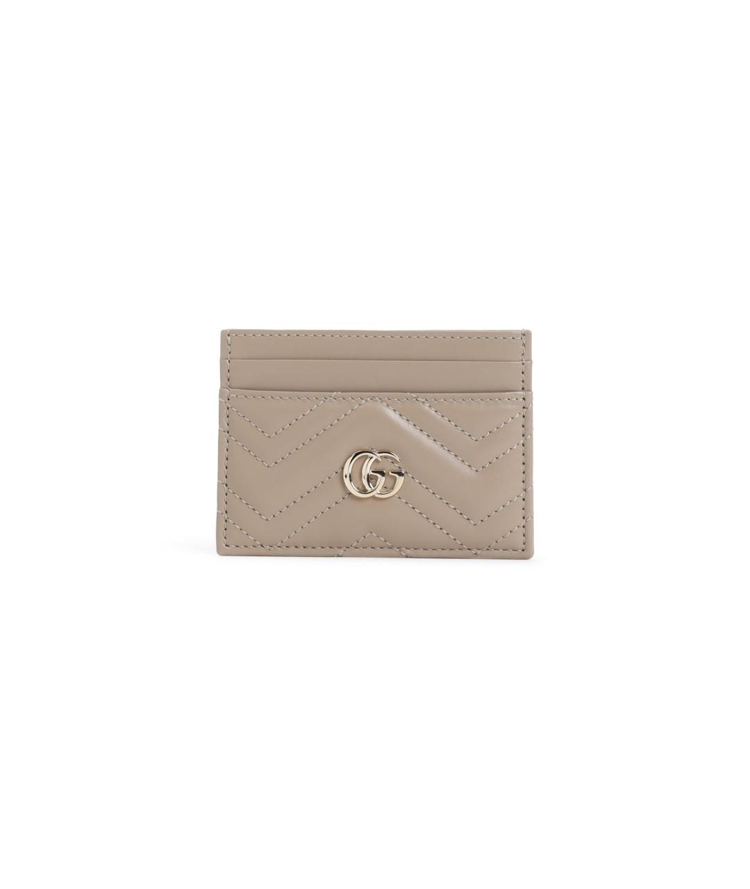 GUCCI Бежевый кожаный кардхолдер, фото 1