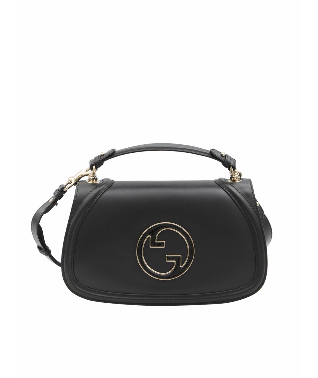 GUCCI Черная кожаная сумка с короткими ручками, фото 1
