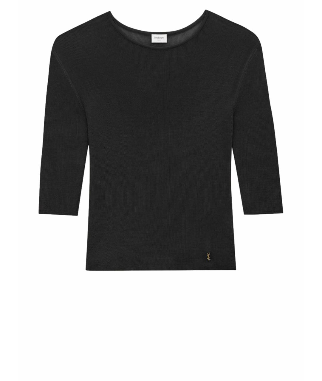 SAINT LAURENT Черная вискозная футболка, фото 1