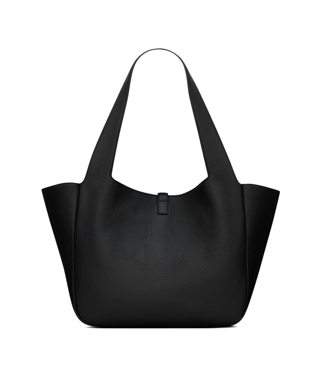 SAINT LAURENT Черная кожаная сумка тоут, фото 2