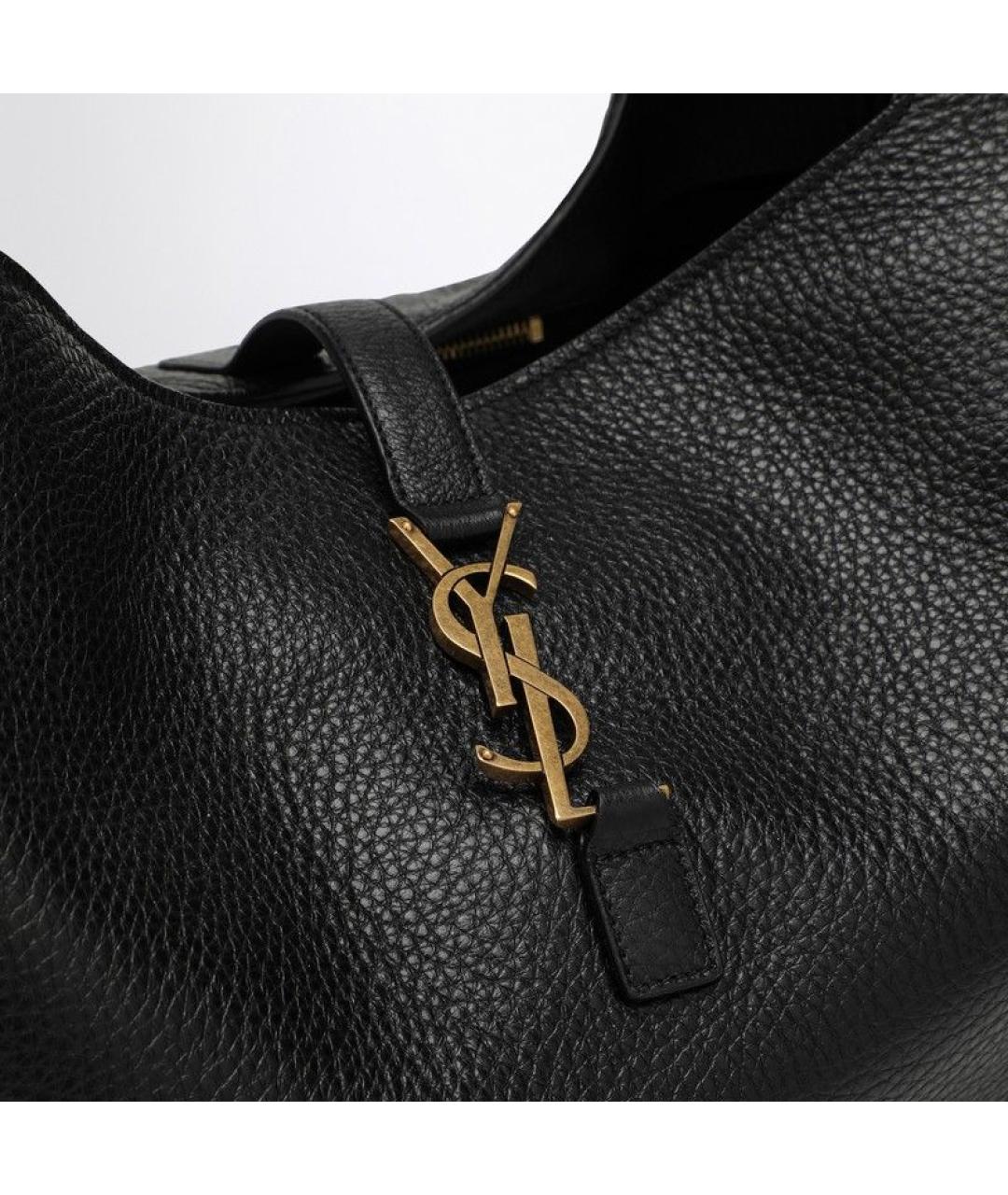 SAINT LAURENT Черная кожаная сумка тоут, фото 5
