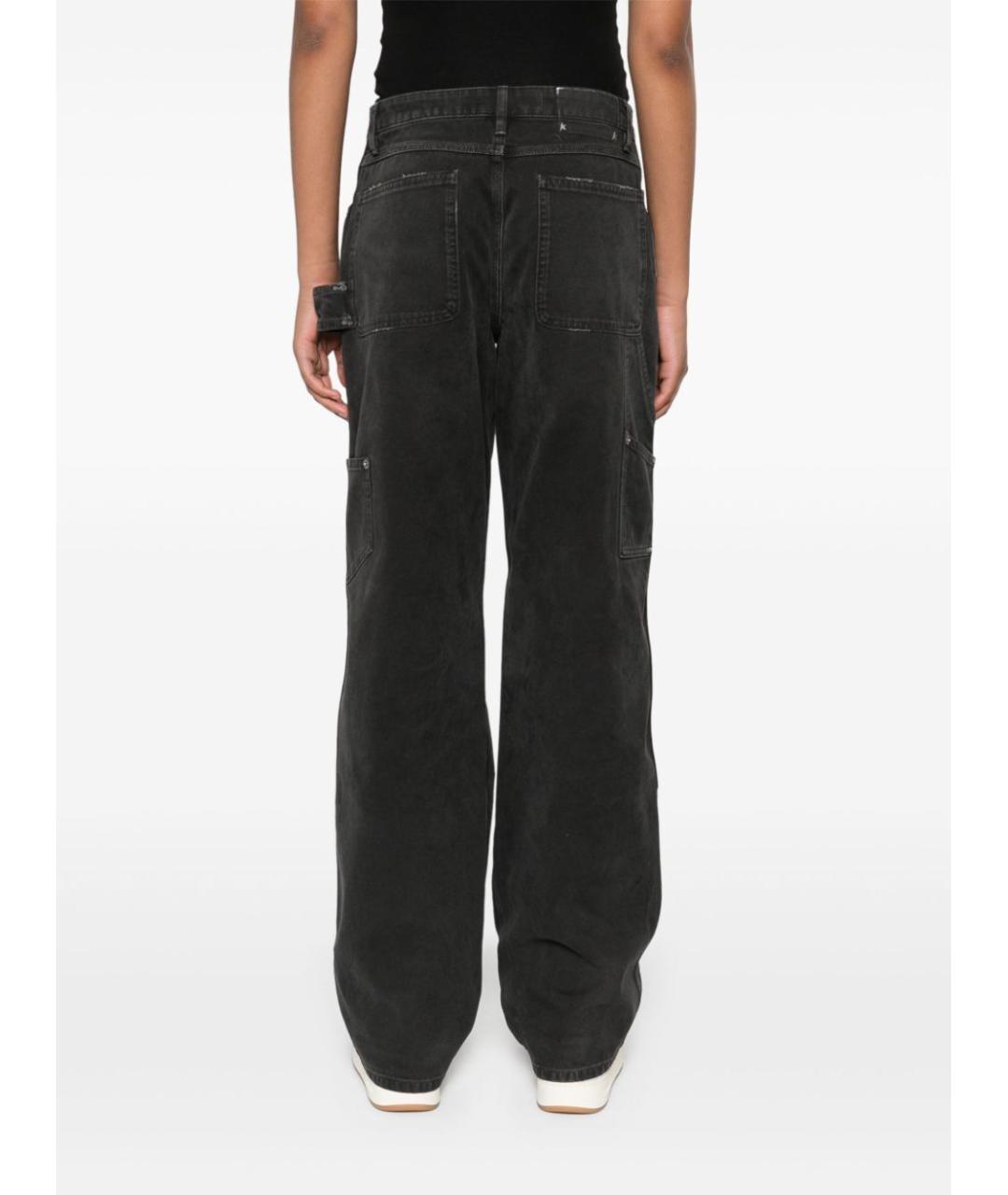 GOLDEN GOOSE DELUXE BRAND Черные полиэстеровые прямые брюки, фото 4