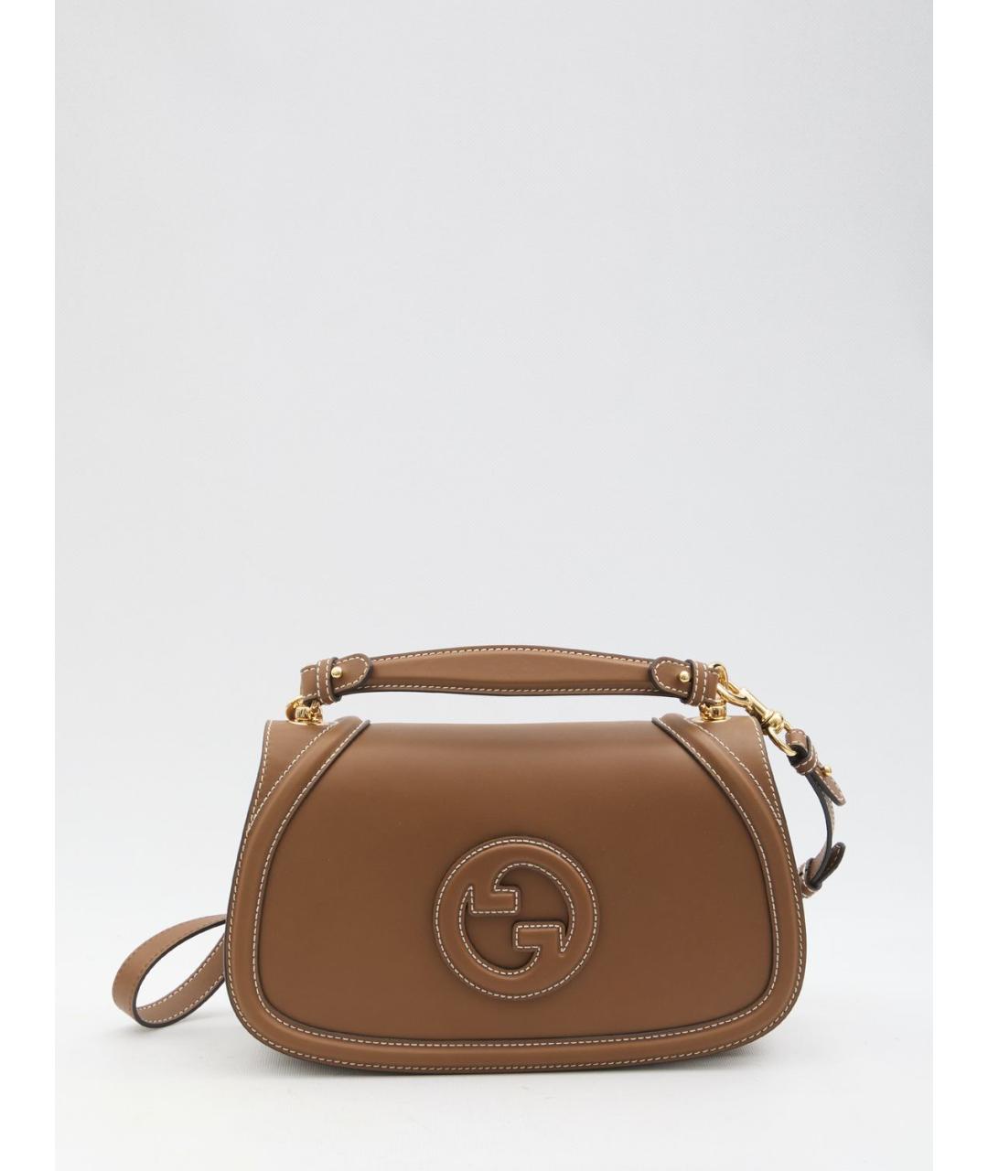 GUCCI Коричневая кожаная сумка через плечо, фото 5