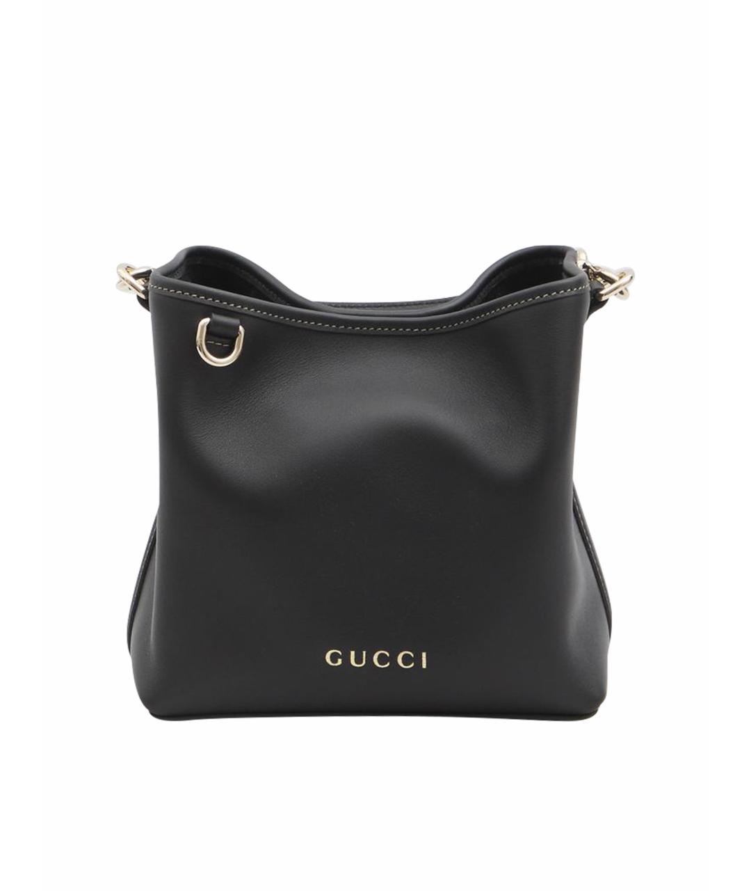 GUCCI Черная кожаная сумка через плечо, фото 1
