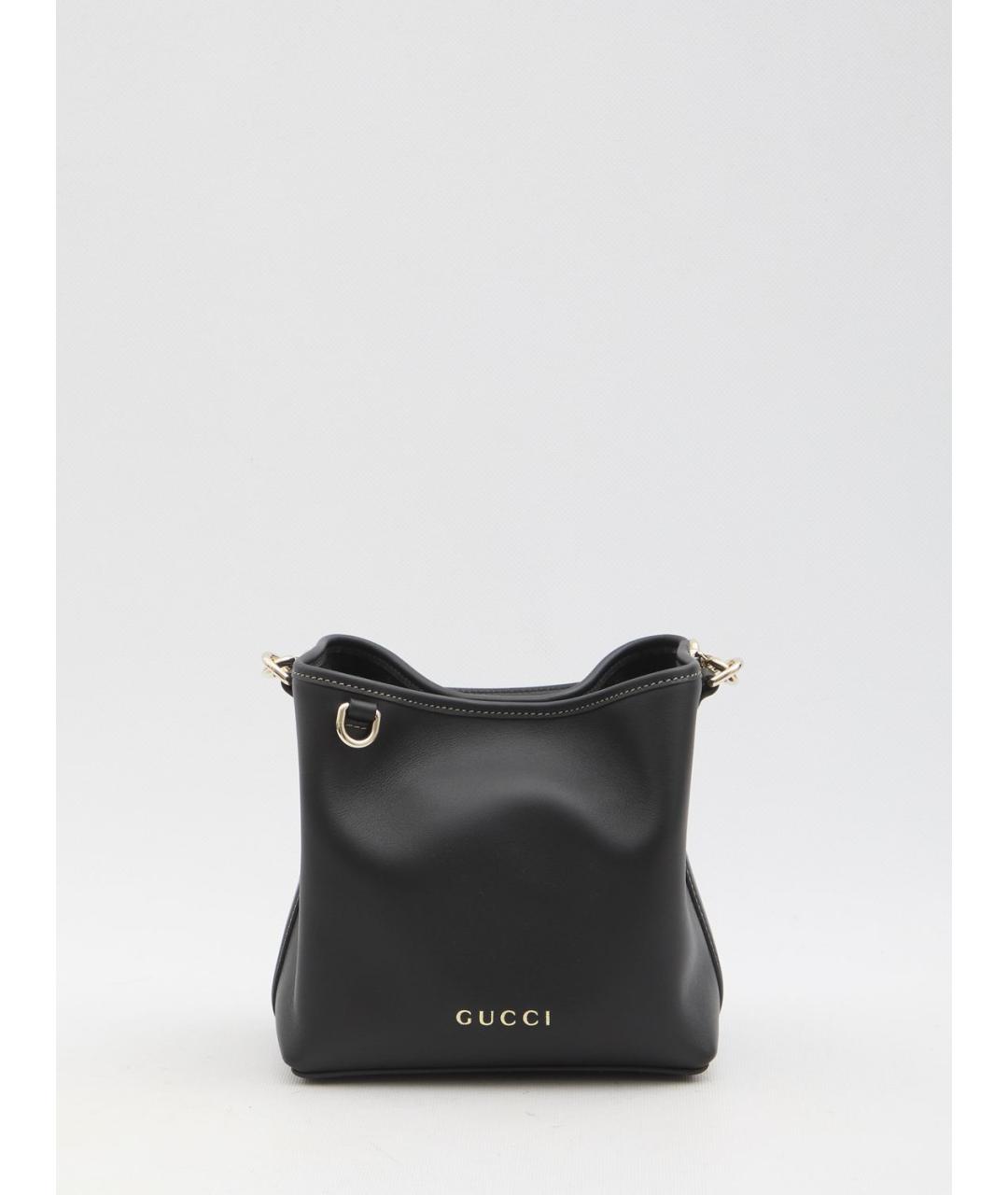 GUCCI Черная кожаная сумка через плечо, фото 5