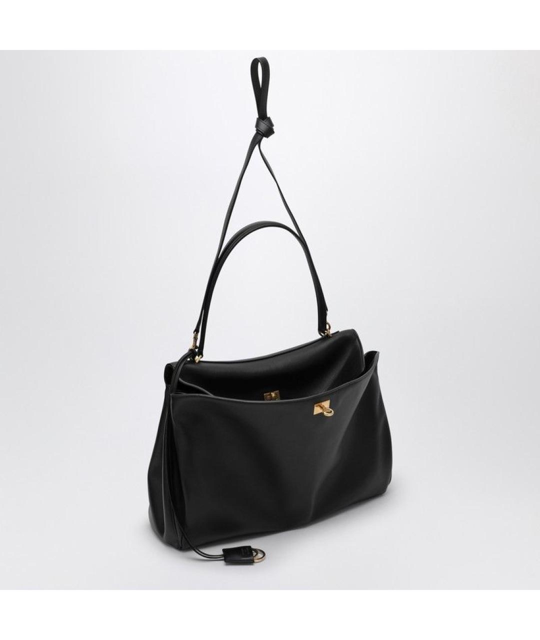 BALENCIAGA Черная кожаная сумка тоут, фото 2