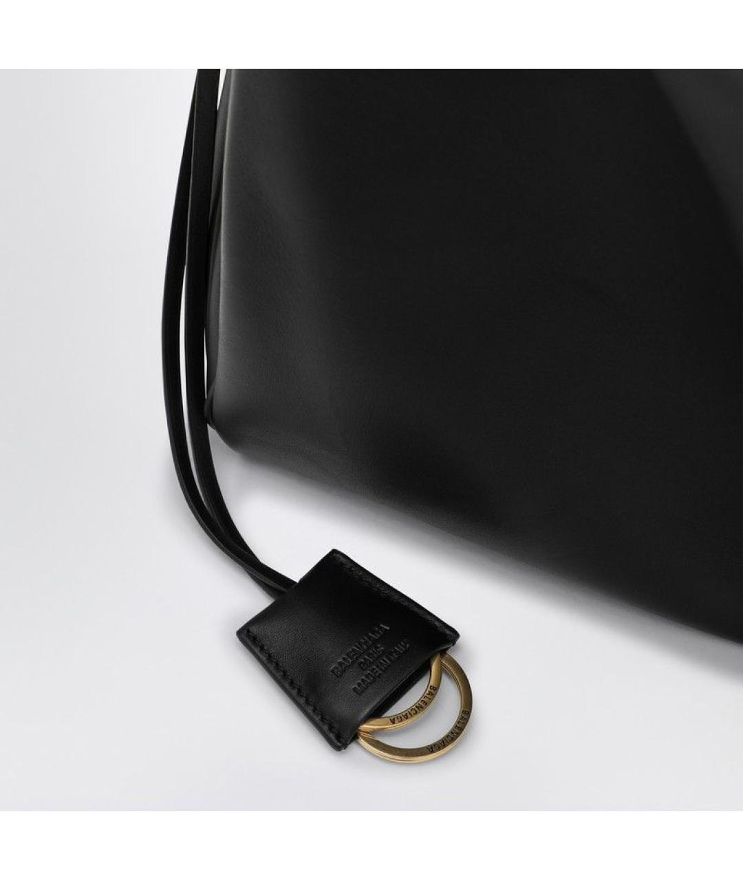 BALENCIAGA Черная кожаная сумка тоут, фото 5