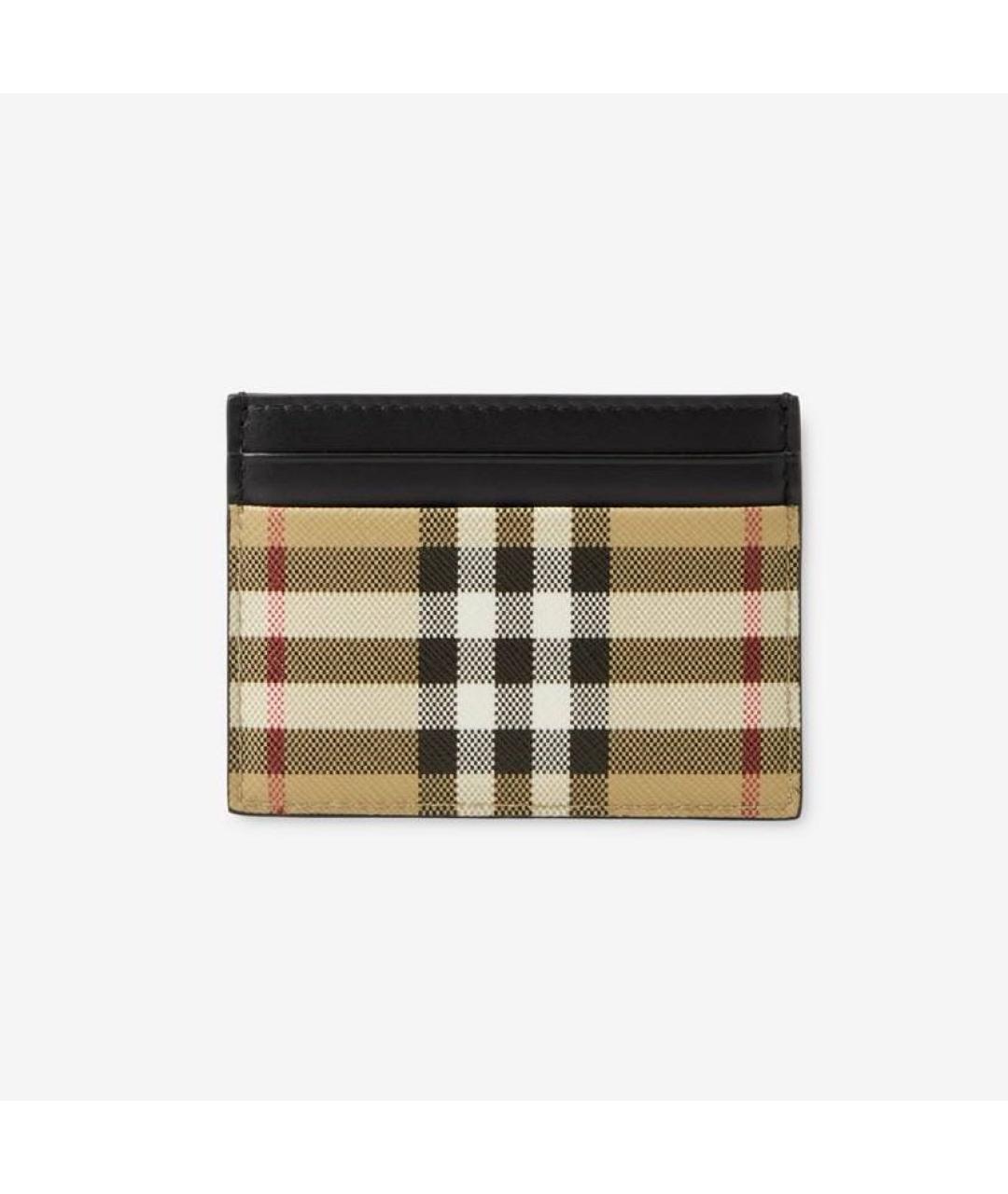 BURBERRY Бежевый кожаный кардхолдер, фото 3