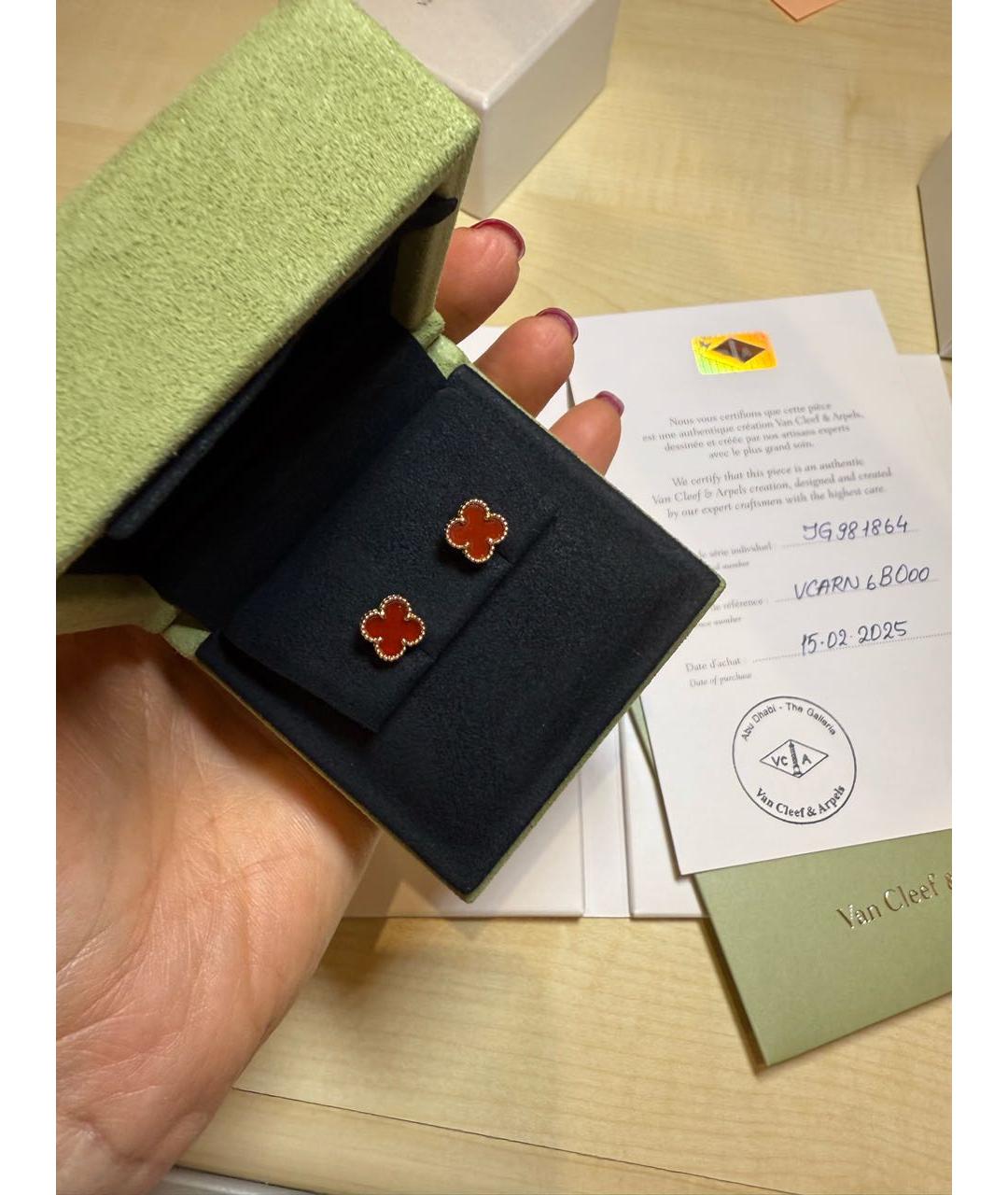 VAN CLEEF & ARPELS Красные серьги из розового золота, фото 3